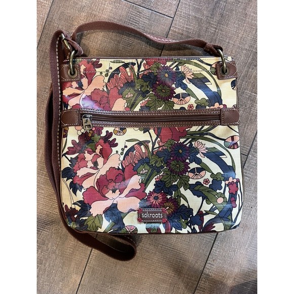 Sakroots Crimson Flower Power Medium Crossbody Bag - Picture 2 of 7